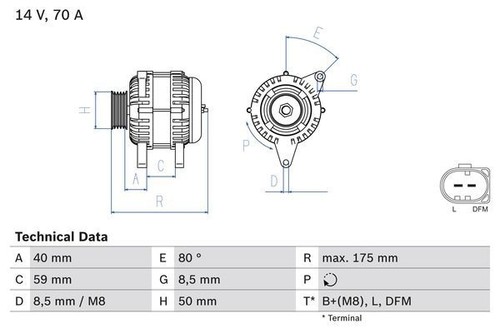 Generatore alternatore bosch - 1,