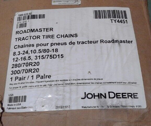 Catene pneumatici john deere - catene,